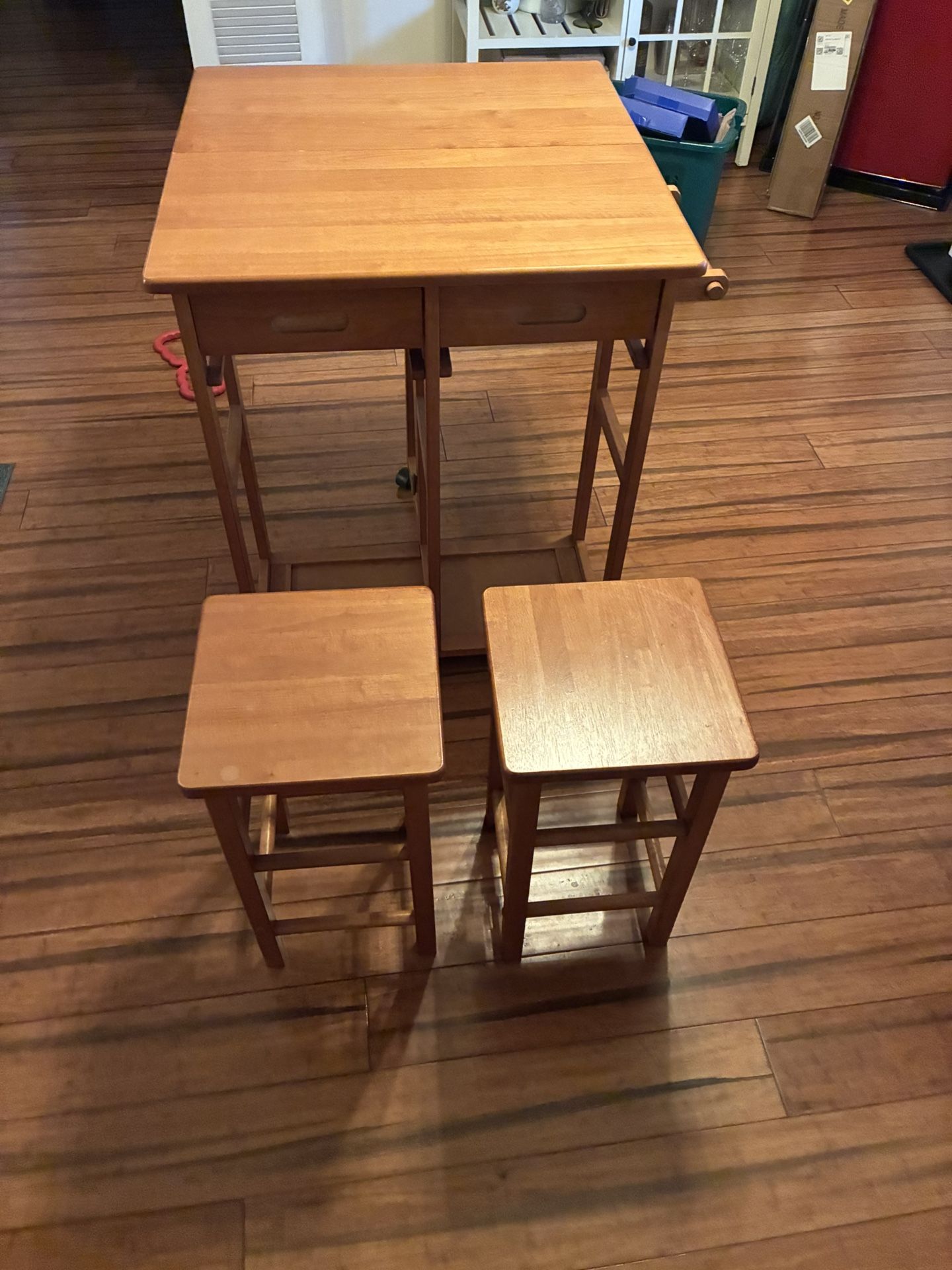 Collapsible Wooden Table With Chairs