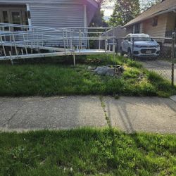 Like New All Aluminum Wheelchair Ramp With Railings And 2 Platforms