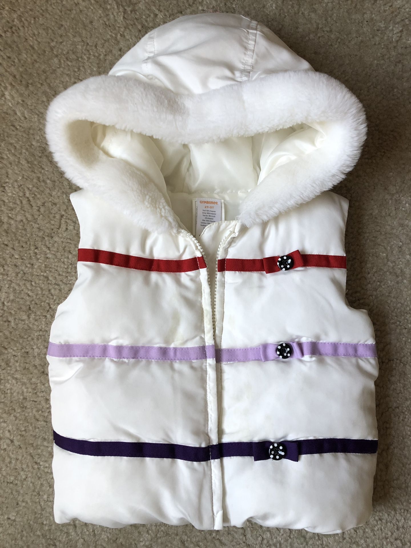 2T-3T Gymboree vest with hood like new