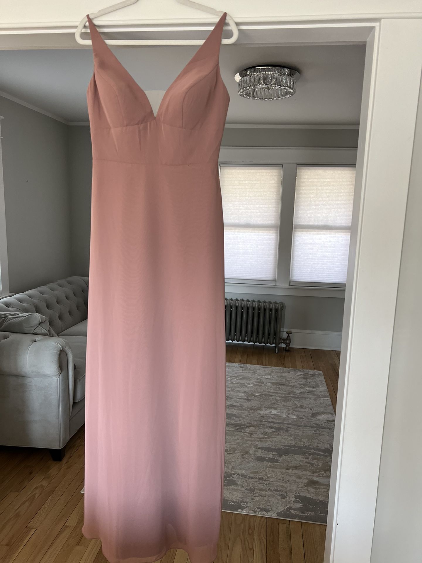 Pink Rose Evening Bridesmaid Dress