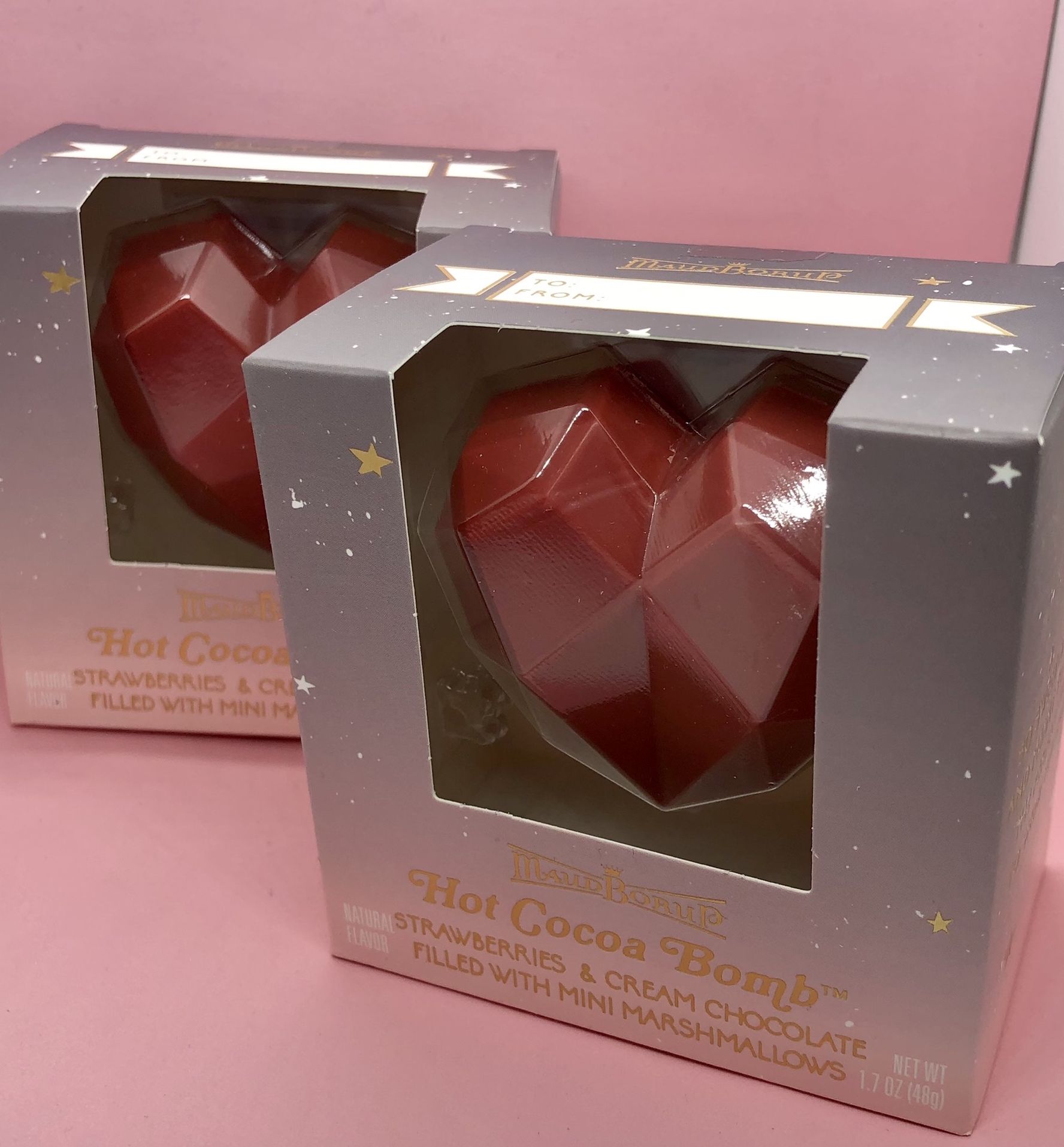 NIB 2 Boxes Hot Cocoa Bomb Heart Maud Borup