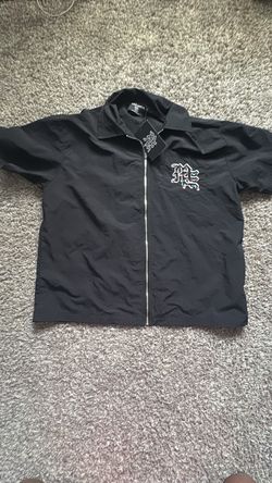 black mixed emotion zip-up, large