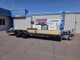 2027 Lamar H6 7x22 equipment trailer 14k GVWR mega ramps, toolbox, winch plate