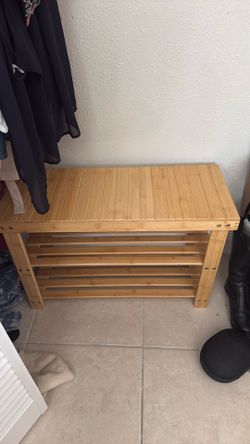 2 Bamboo Bench / Shoe Rack