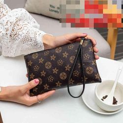 Flower Wallet with Large Capacity and Compartment, Wrist Hand Bag Khakhi