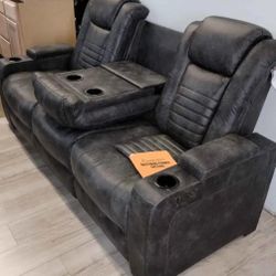 Soundcheck Storm and Grearview Power Reclining Sofas Couchs With İnterest Free Payment Options 