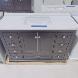 48 in. W x 22 in. D Single Sink Bath Vanity in Espresso with Marble Top in White $709 