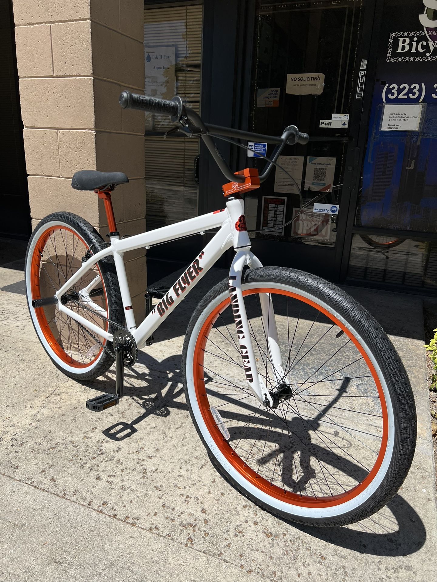 SE Bikes Big Flyer 29" BMX Bike White/Orange