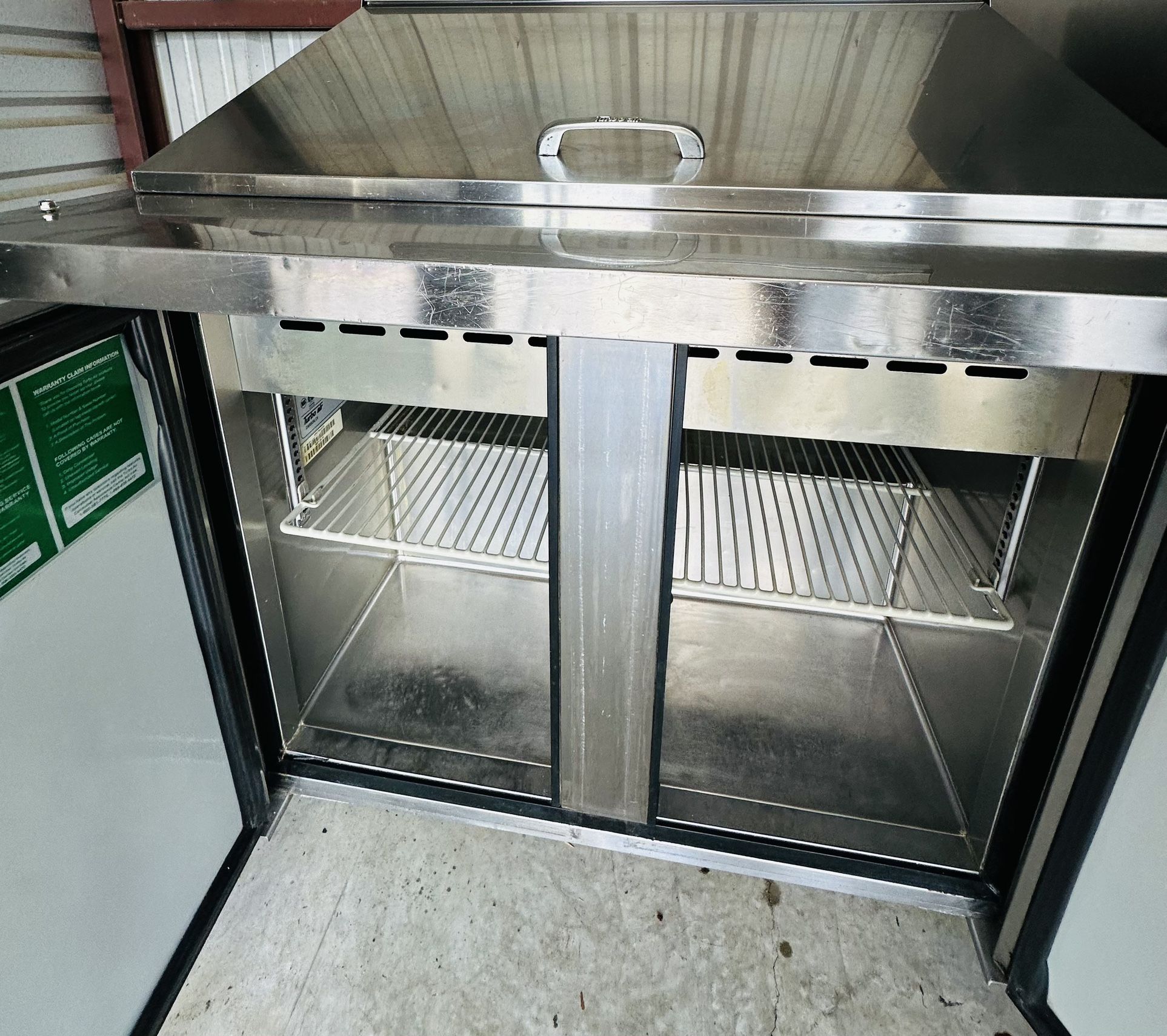 Beautiful Stainless Steel Mega Top Two Door Prep Cooler