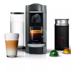 Nespresso Vertuo Capsule Coffee Machine Milk Frother Black amd Silver