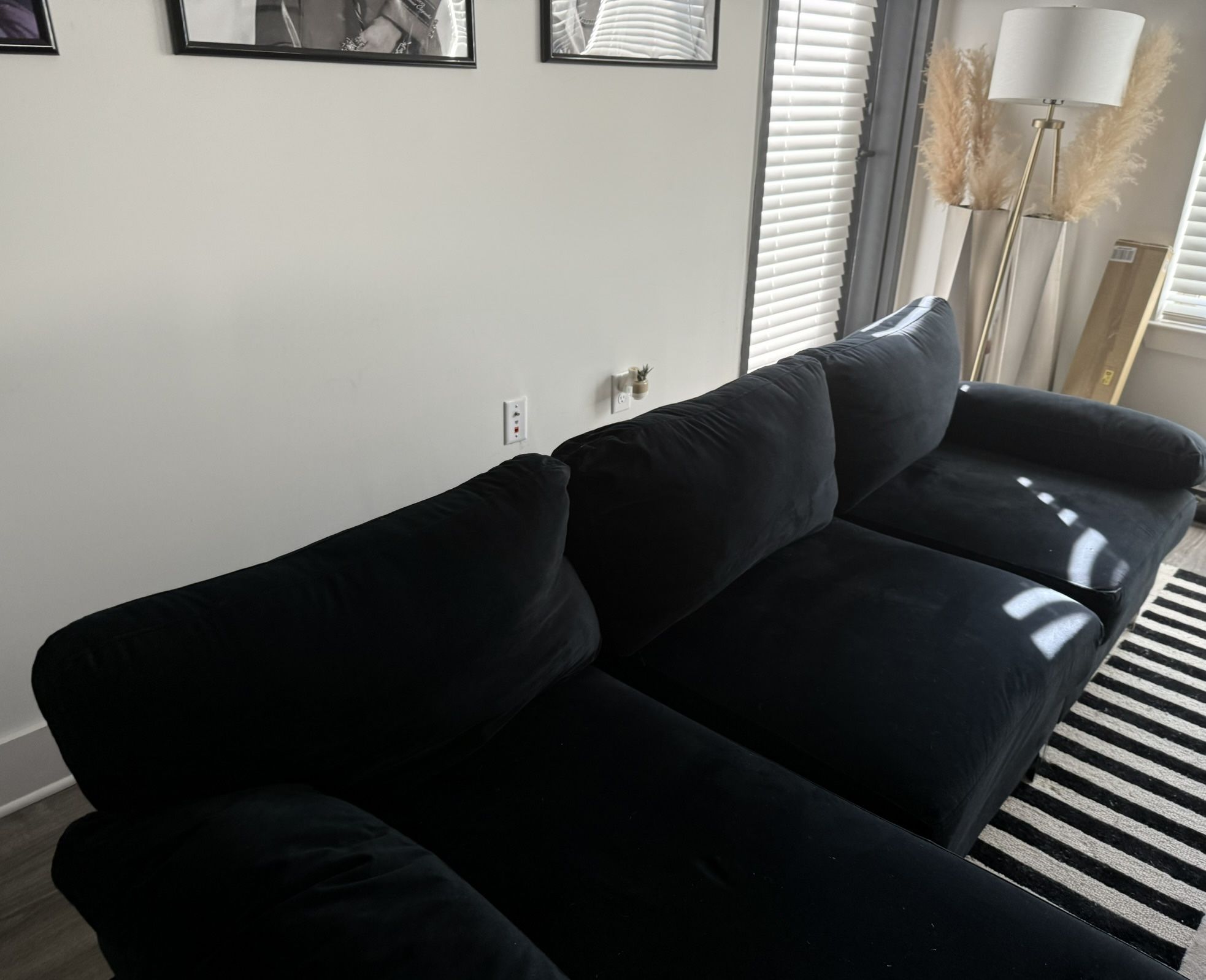 Suede Black Couch