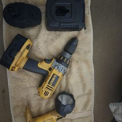DEWALT.  Drill. Flashlight. 2 Batteries And Charger 