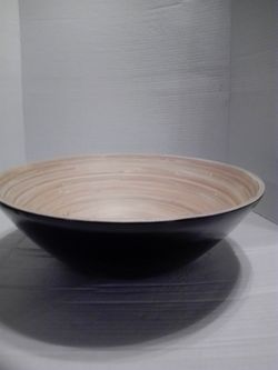 Ann Lee Core Wooden Bamboo Extra Large Serving Bowl (Black)