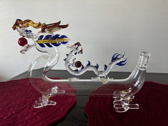 Blown Glass Dragon Decanter 