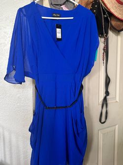 City Chic Draped Faux Wrap Dress