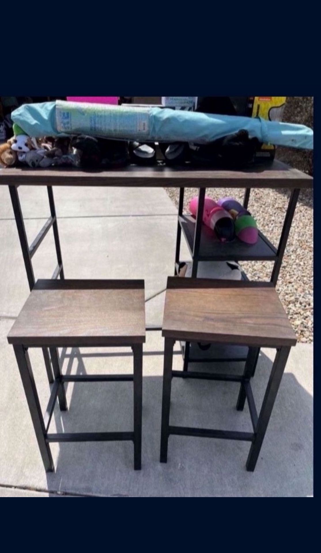 Table and two stools