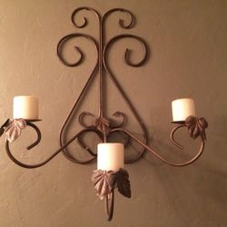 Large wall sconce candle holder