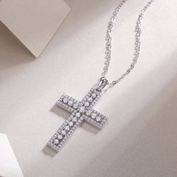 moissanite cross pendant