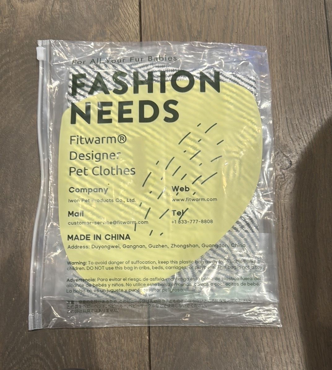 New. Fitwarm. Pet Jacket.