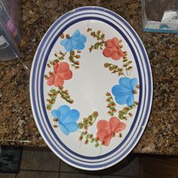 Ironstone Industries Ceramica Vintage Italy Platter 19“ X 13 1/2“