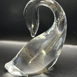 VTG Signed Steuben Crystal Sitting Goose- #8344-Designed by Lloyd Adkins-Great Condition