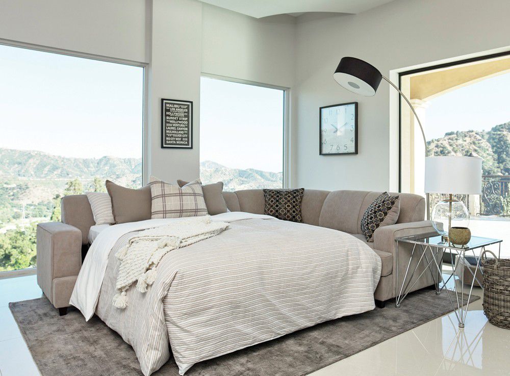 Contemporary Grey Sectional Sleeper
