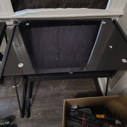 L Shaped Glass Table