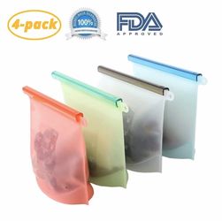 Silicone reusable bags 4 pack