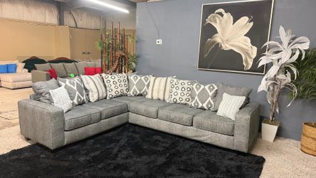Nice Large Gray Sectional Sofa Living Room Set - Delivery Available