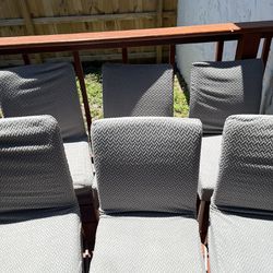 6 Grey Slip covered Chairs