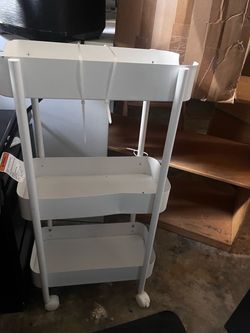 White 3-Tier Rolling Storage Cart