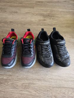 Like New! 2 Pairs Boys Skechers Sneakers - Size 13.5