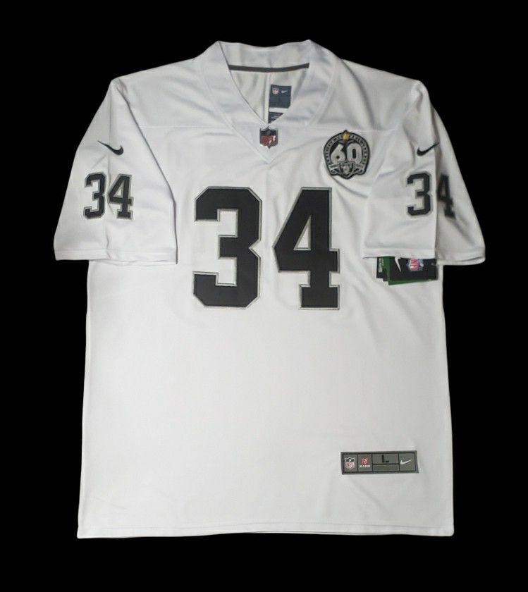 Bo Jackson Jersey Raiders White NEW with tags ALL Stitched