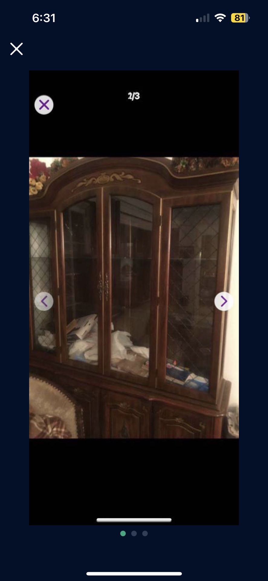 China cabinet (French provincial hodge)