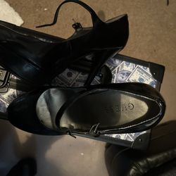 Ladies black platform heels