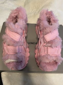 Balenciaga Track 2 Fur Sandals 