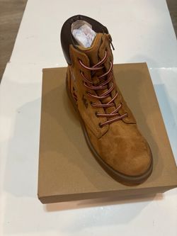 Size 3 Girls – Steve Madden Jumble Tan Suede Combat Boots Kids – JJUMBL-S-TAN