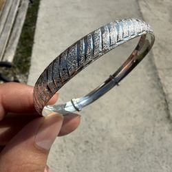 Silver bangle Bracelet adjustable 925