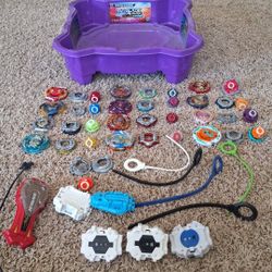 Beyblade Lot Burst Pro Series Arena Stadium with Mixed Beyblade Launchers