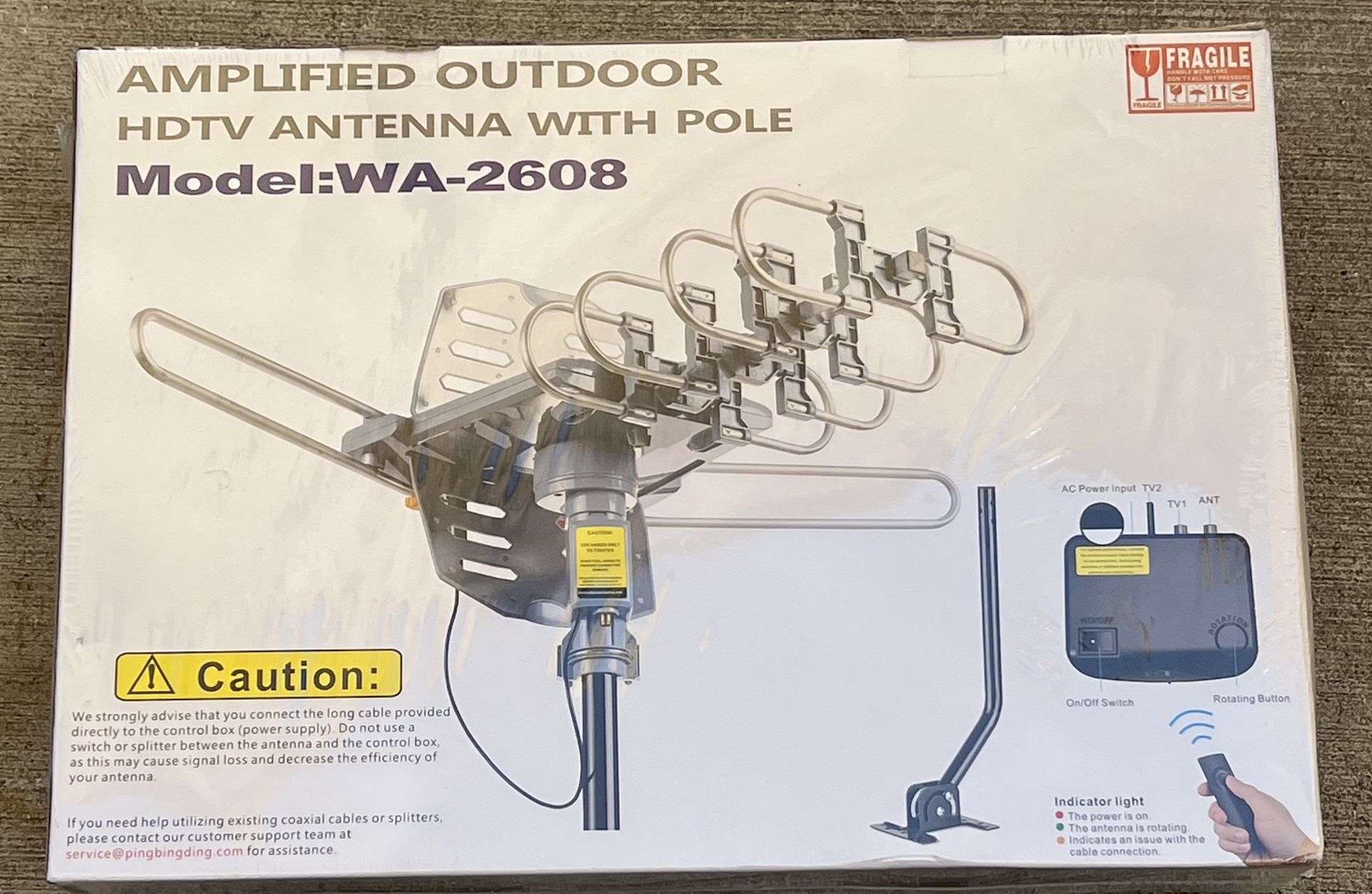 AMPLIFIED OUTDOOR HDTV ANTENNE WITH POLE ص