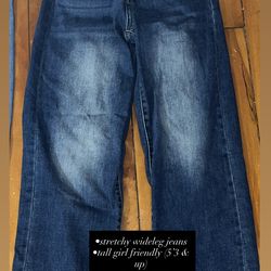 stretchy wideleg jeans