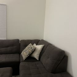 Dark Grey Couch w/ottoman