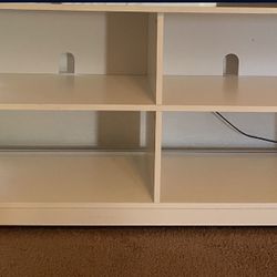 White Tv Stand With Shelves (fits Up To 55’ Tv)