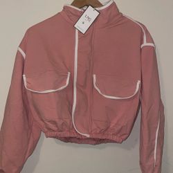 Pink Woman’s Sweater And Sweatshirt With White Size M