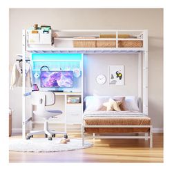 White Twin Bunk Bed