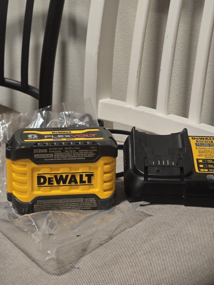 Brand New DeWALT FLEXVOLT 20V/60V 6Ah Battery + Charger — $150