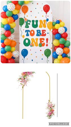 Fun to Be One Birthday Backdrop Stand & Cover Set 6.6FT