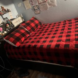 Full Size Bed With Bookcase Headboard 