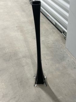 Black glass long  20 inches long center piece for flower
