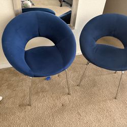 Blue accent chairs